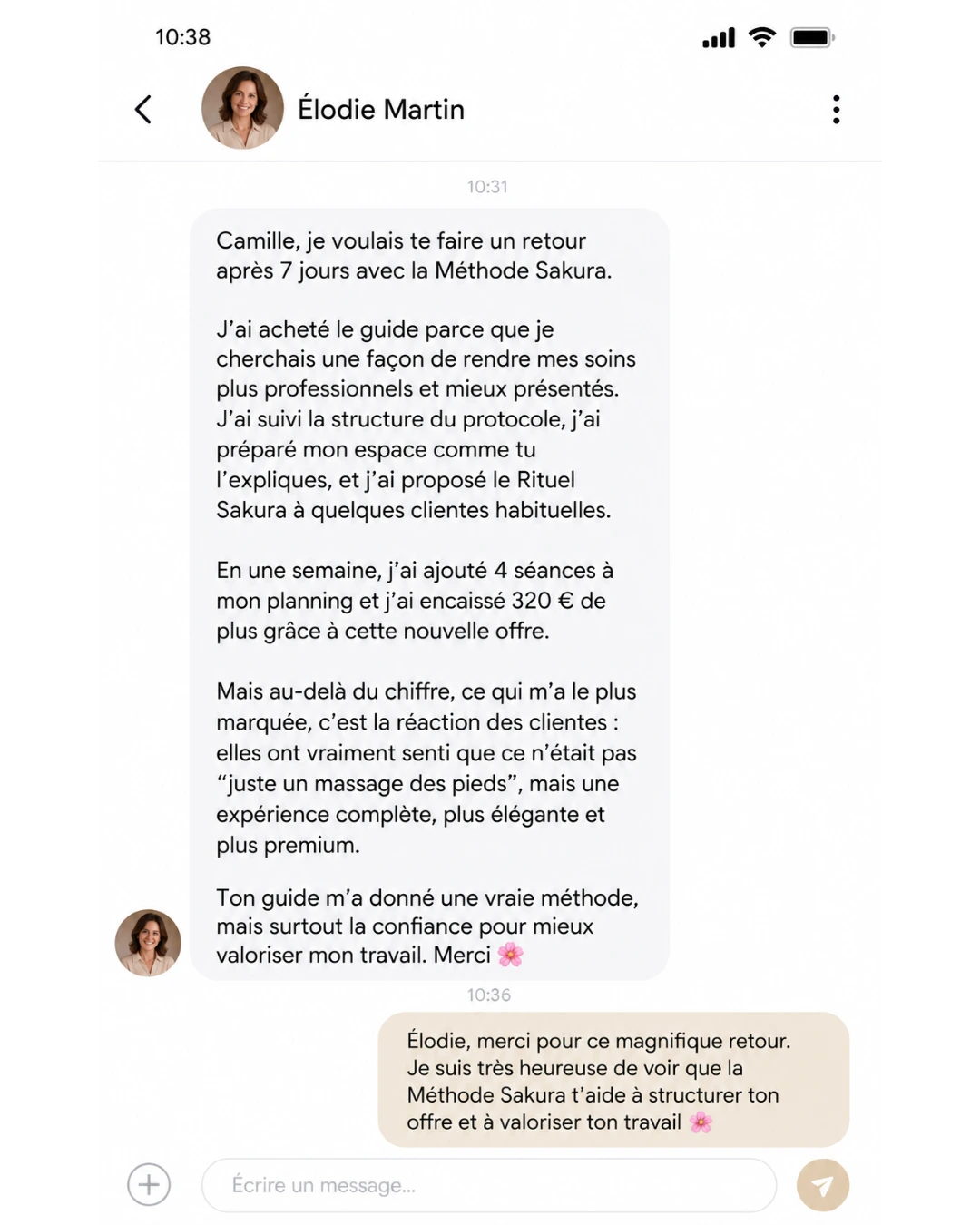 Témoignage d'une acheteuse de la Méthode Sakura