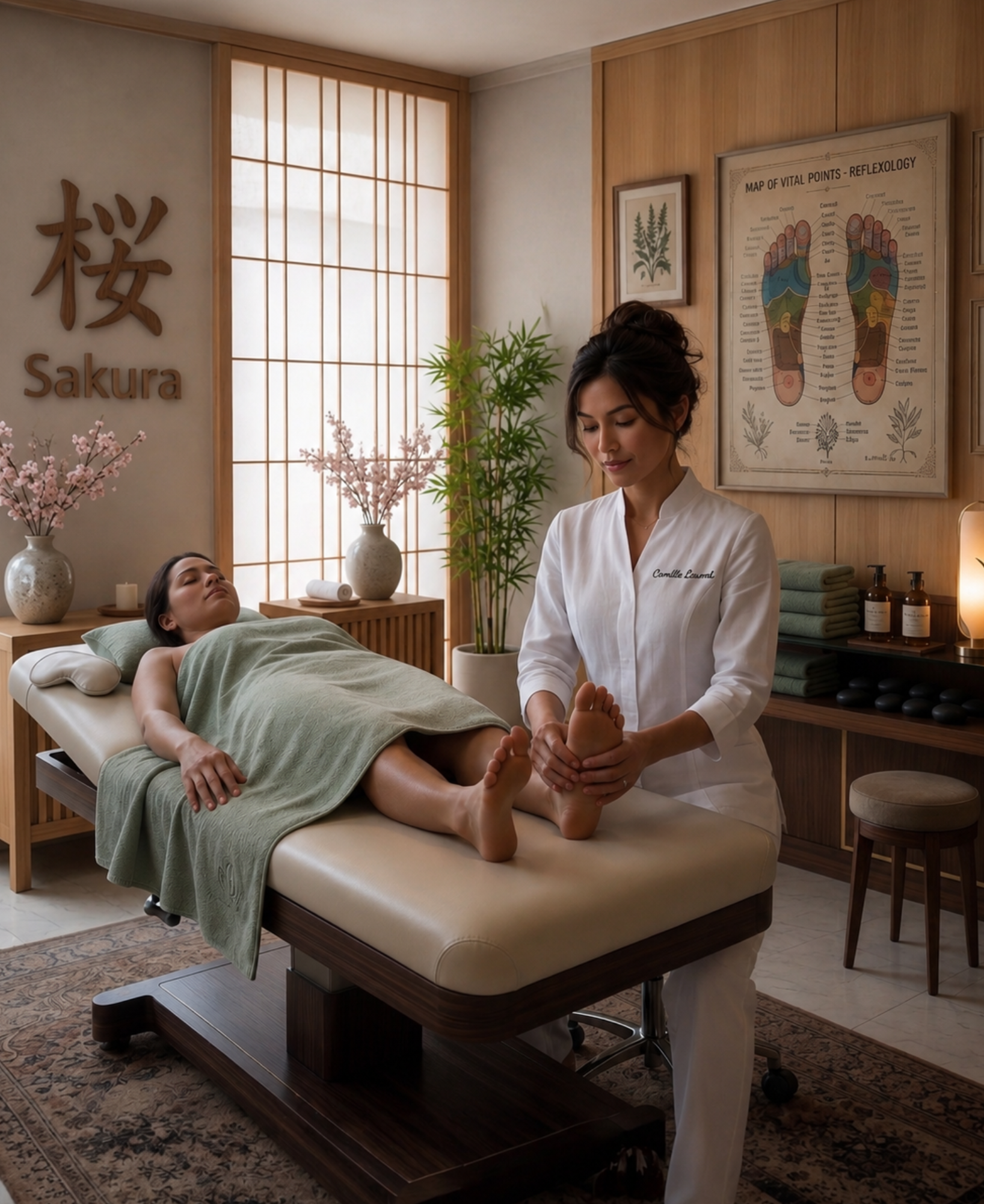 Ambiance japonaise premium pour rituel de soin