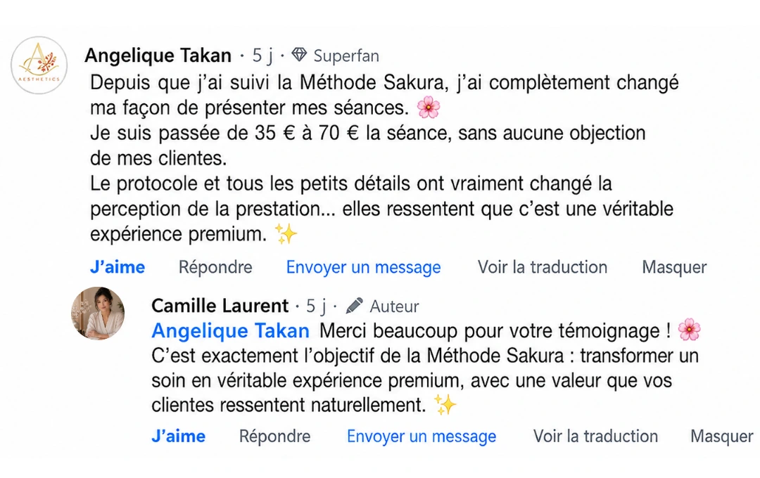 Avis d'une cliente de la Méthode Sakura
